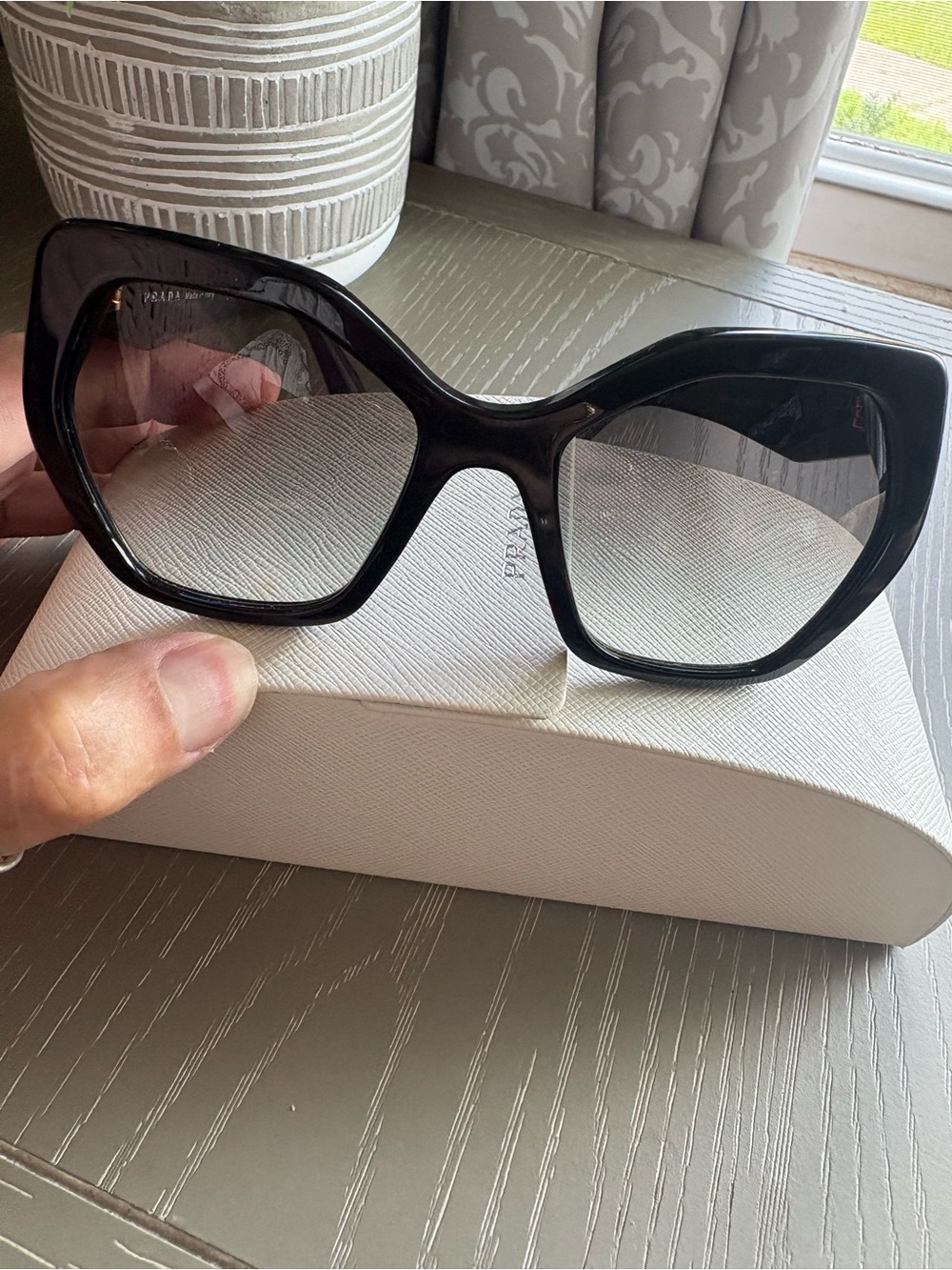 Prada Black Oversized Cat-Eye Sunglasses - Women - Picture 4 of 15